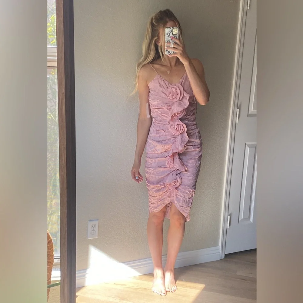 For Love & Lemons / Soraya Midi Dress / Pink